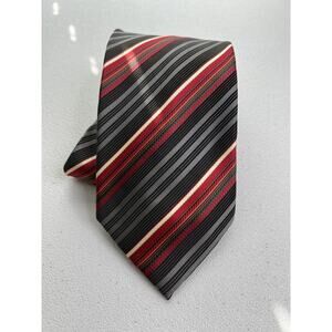 Alexander Julian Red, Gray Striped Pattern Handmade Tie NWOT